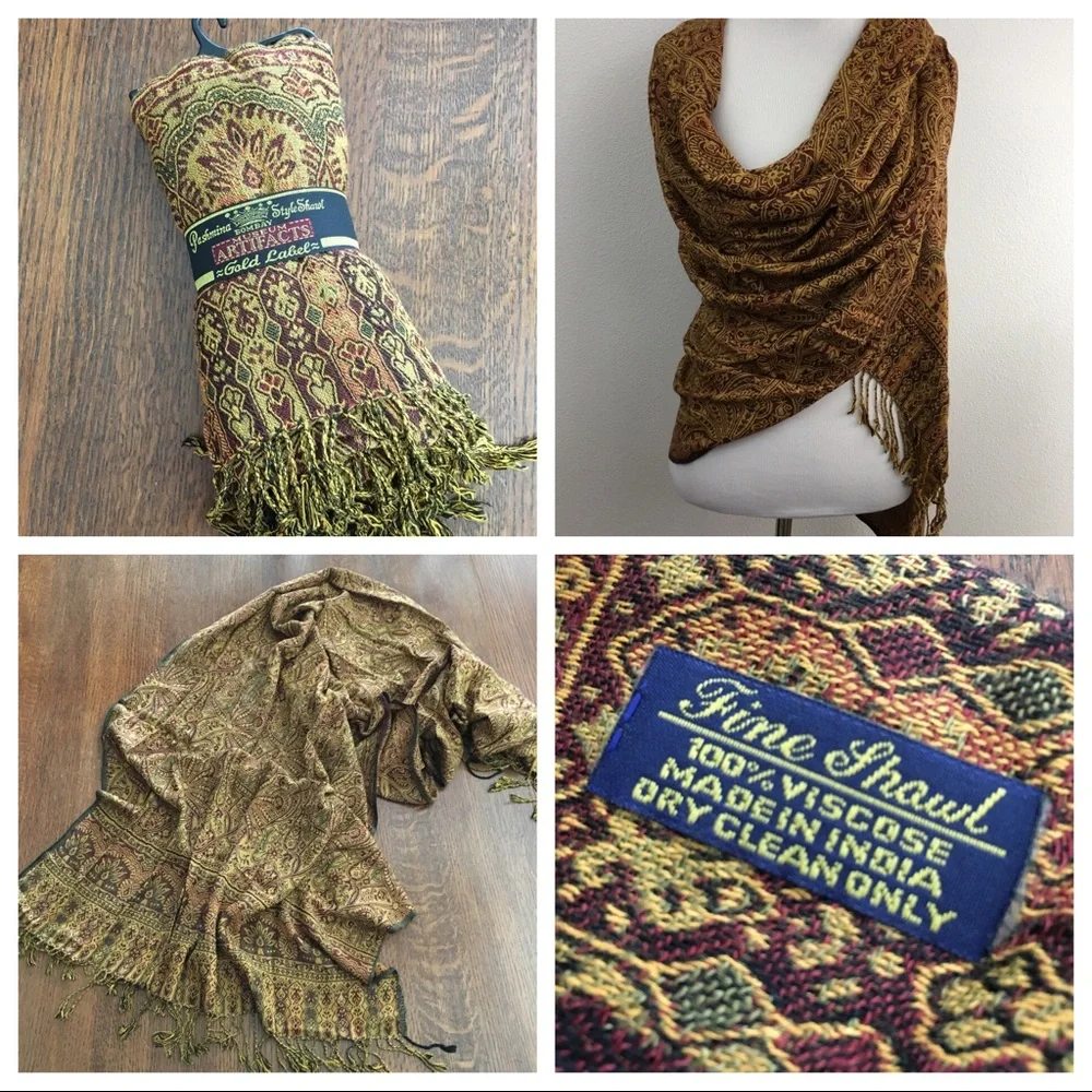 Multi Color Browns & Yellows Shawl / Scarf